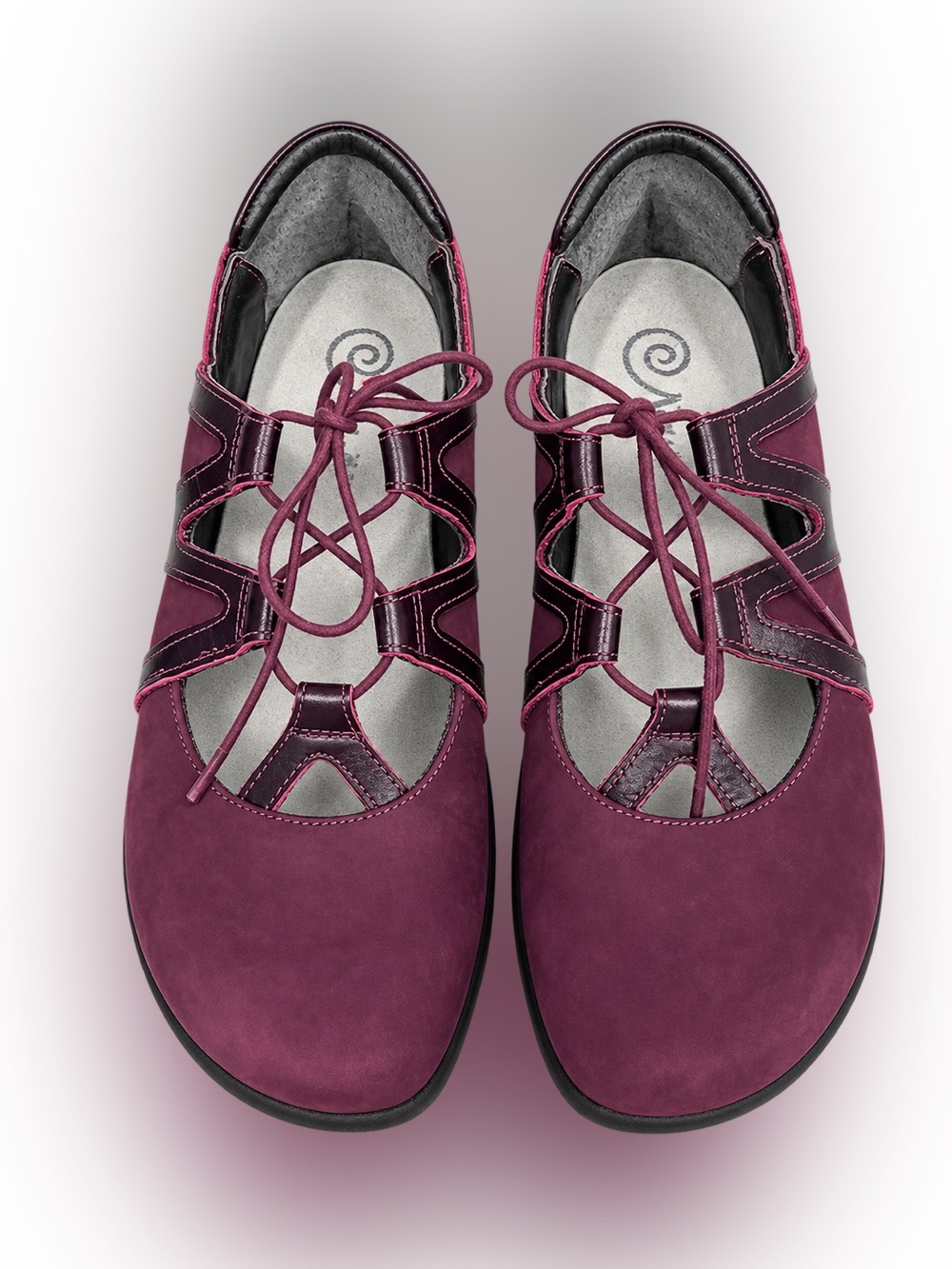 Naot Purple Leather Lace-Up Comfort Shoes EU 38
